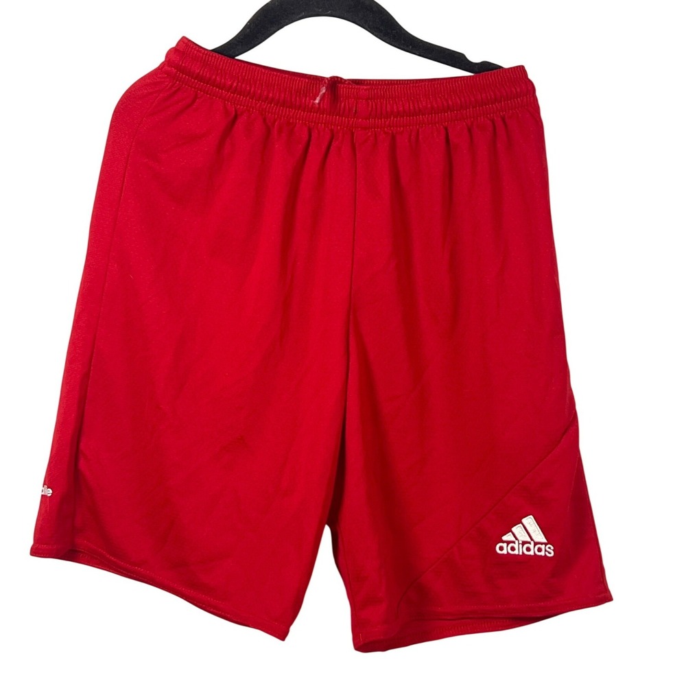 Adidas Kids Red White Logo Athletic Sporty Shorts Sportswear Boys Medium